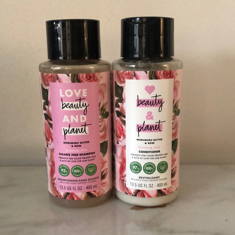 Love beauty and planet shampoo and conditioner set! Murumru butter and rose